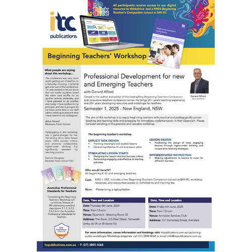 Armidale 06-JUNE-2025: Beginning Teacher’ Workshop - NSW Public Workshops